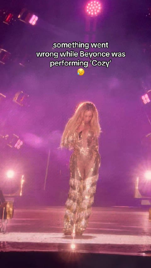 Beyoncé 昨日巡演现场因工作人员未标记站位点险被机械舞美设备打中