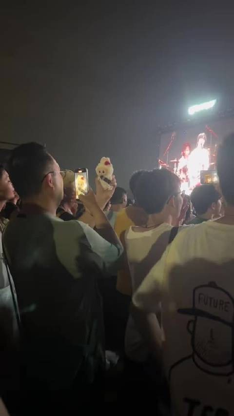 带着labubu参加音乐节的大叔！