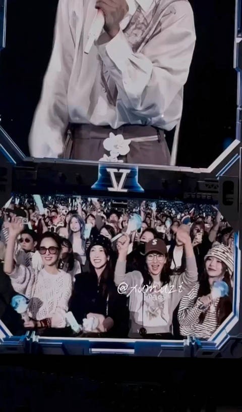 贺峻霖现身张杰鸟巢演唱会，all black造型帅气观演