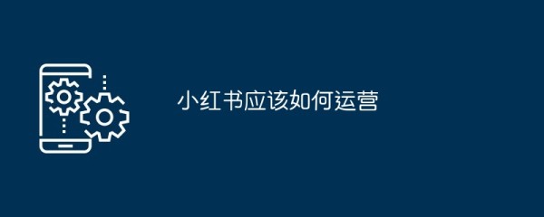 小红书应该如何运营