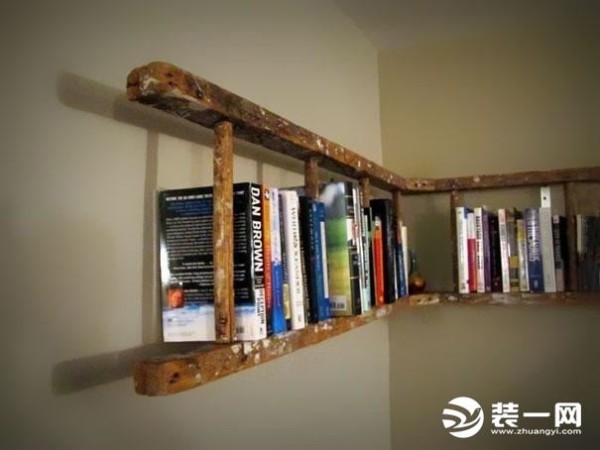 旧梯子书架装修效果图