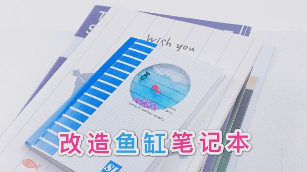 自制鱼缸小本子，里面还有水和小鱼的文具笔记本