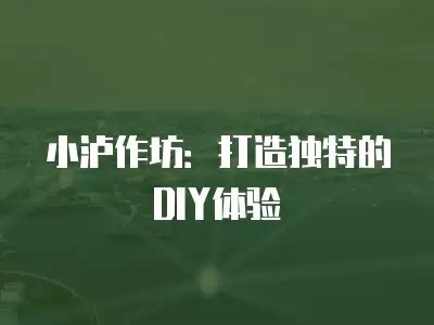小泸作坊：打造独特的DIY体验