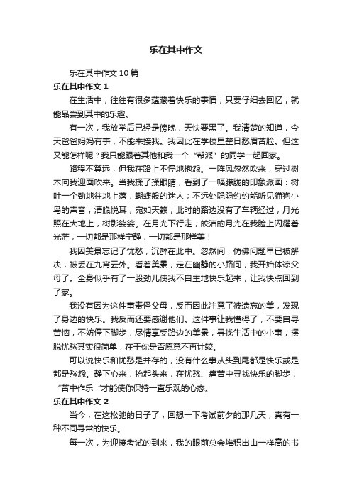 乐在其中作文