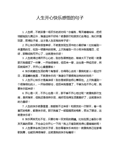 人生开心快乐感悟的句子