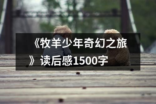 《牧羊少年奇幻之旅》读后感1500字