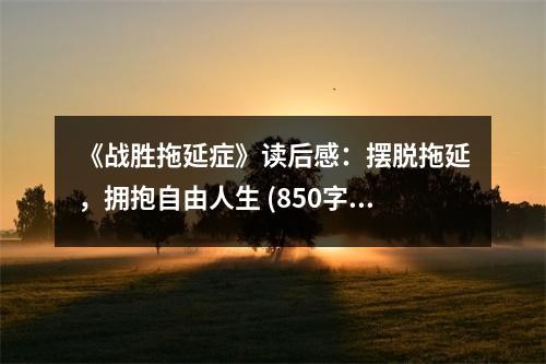 《战胜拖延症》读后感：摆脱拖延，拥抱自由人生 (850字)