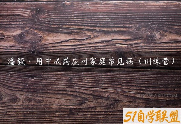 潘毅用中成药应对家庭常见病（训练营）