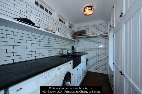 Laundry Room John Toates Architecture and Design Kitchen interior,laundry room,subway tile,cabinetry,shelving,addition,renovation,classic,traditional