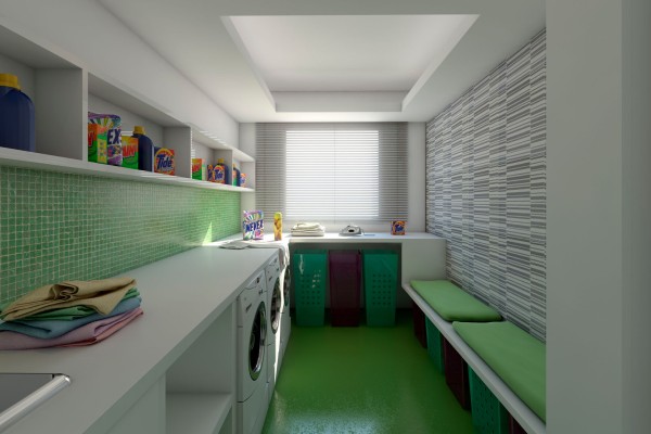 Laundry Ideia1 Arquitetura Modern kitchen Construção,Armários,produtos,Iluminação,Design de interiores,Janela,Luminária,Pisos,Piso,casa