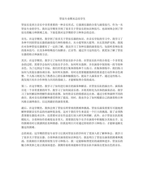 管弦专业期末总结学生