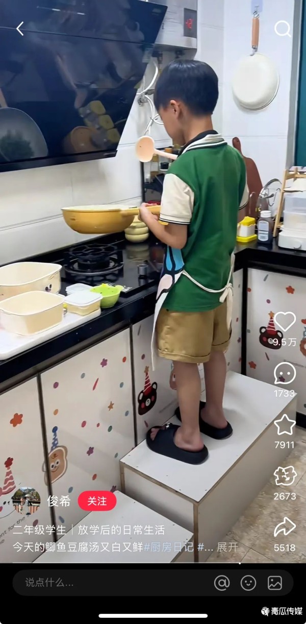 小红书10后小孩靠做饭Vlog涨粉百万，流量密码？