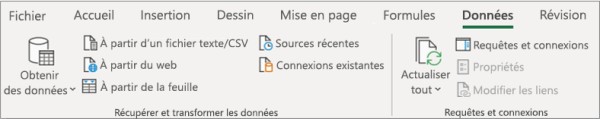 ruban Excel 2016 Power Query