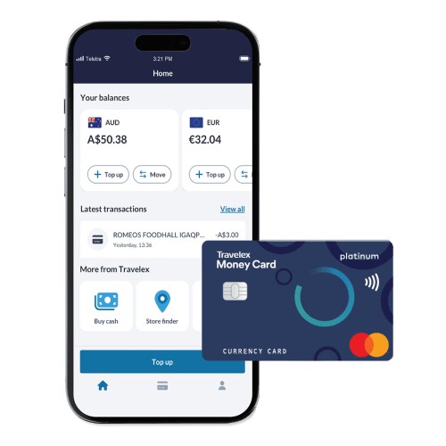 picture of the Travelex travel Money Card and app