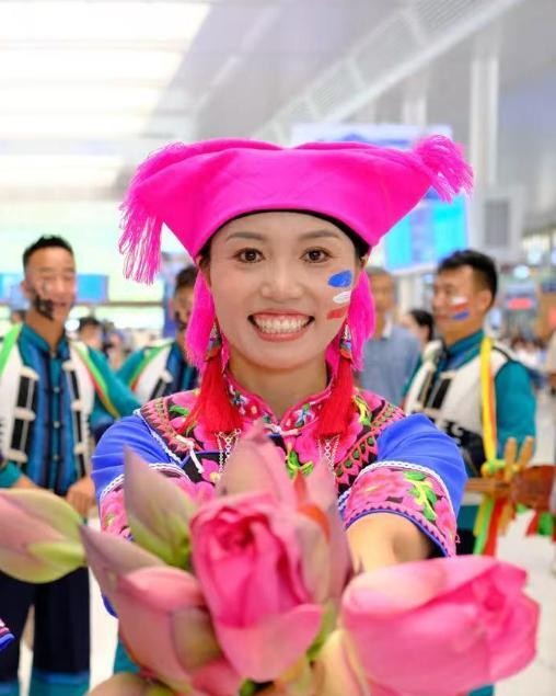 “坐着火车去赏花・花开四季‘香’约云南”活动现场。 通讯员 吴丹 摄