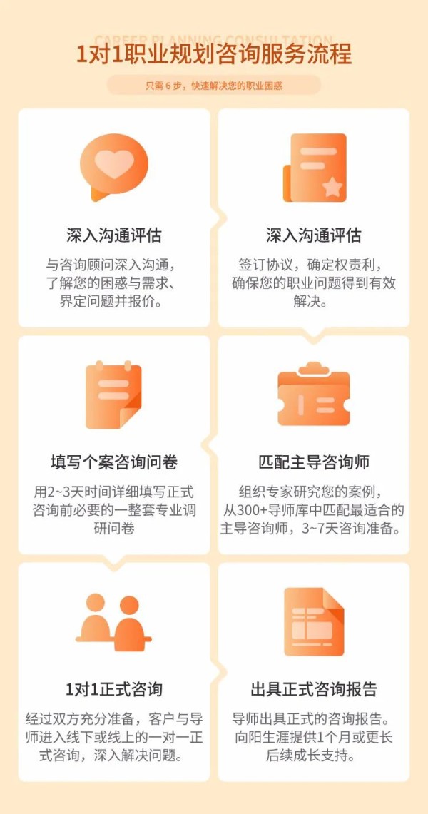 向阳生涯1对1职业规划咨询服务流程