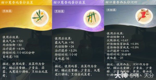 射雕：烹饪食谱大全！输出提升一大截！