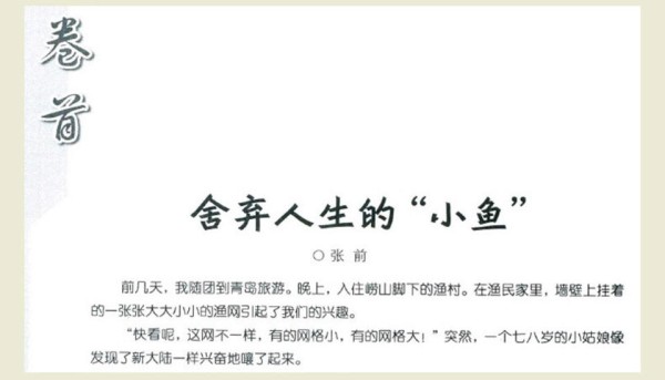 舍弃人生的“小鱼”