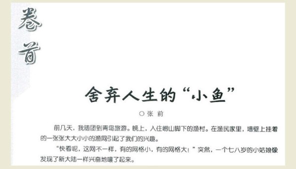 舍弃人生的“小鱼”
