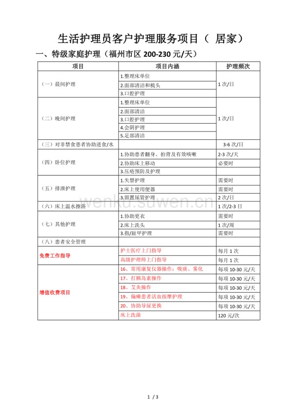 居家护理服务日常内容_第1页
