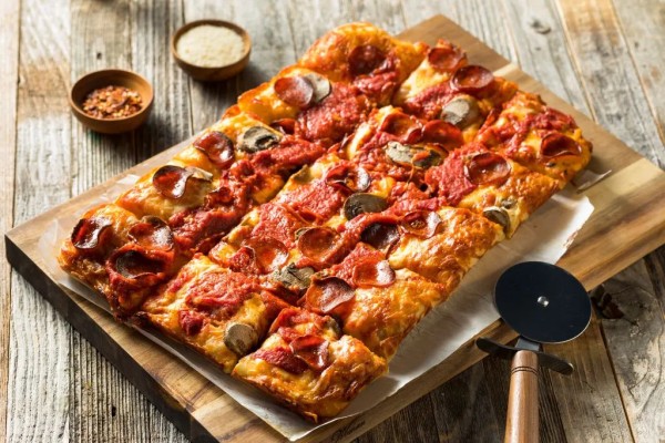 Square, Detroit-style pizza in Brooklyn that is known for being the best pizza in Brooklyn.