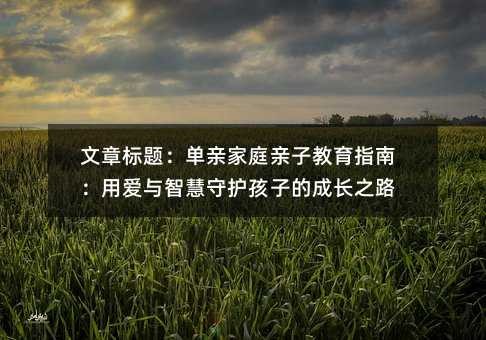 文章标题:单亲家庭亲子教育指南:用爱与智慧守护孩子的成长之路