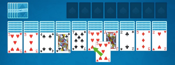 How to play and move cards in the Spider Solitaire game