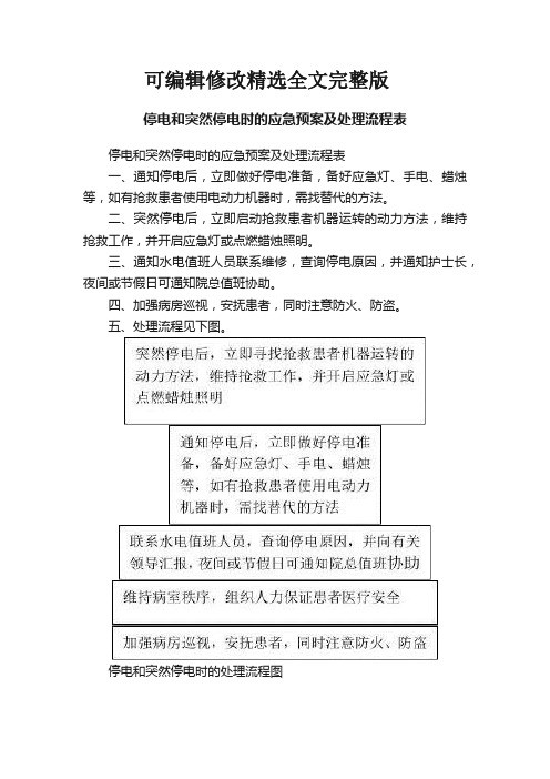 停电和突然停电时的应急预案及处理流程表精选全文