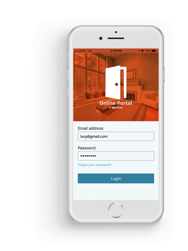 iPhone displaying Online Portal