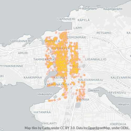 33100 Yritystiheys lämpökarttana