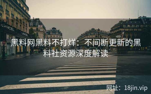 黑料网黑料不打烊：不间断更新的黑料社资源深度解读