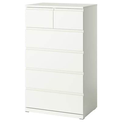 STORKLINTA 6-drawer chest, white/anchor/unlock function, 27 1/2x18 7/8x47 1/4 "