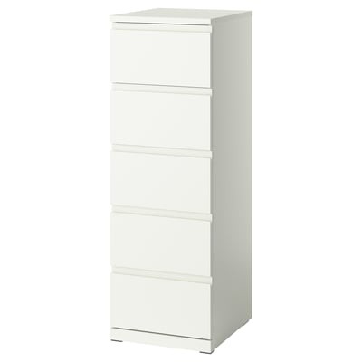 STORKLINTA 5-drawer chest, white/anchor/unlock function, 15 3/4x18 7/8x47 1/4 "