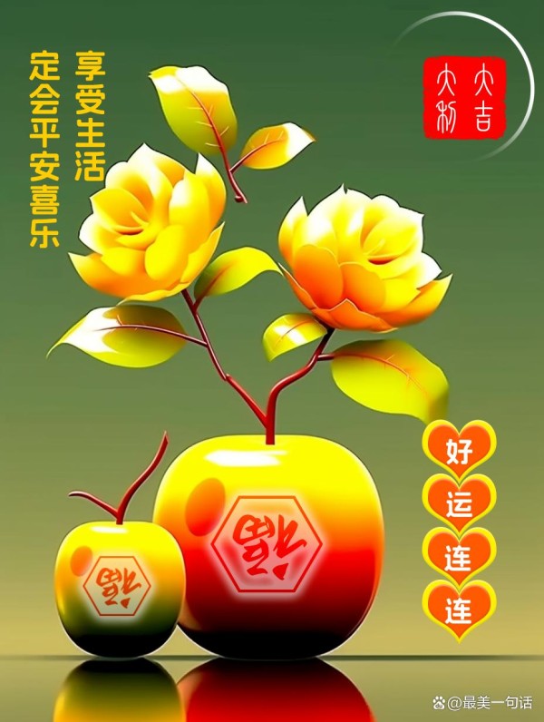 用一颗乐观和积极的心去面对生活，去面对人生。早安吉祥