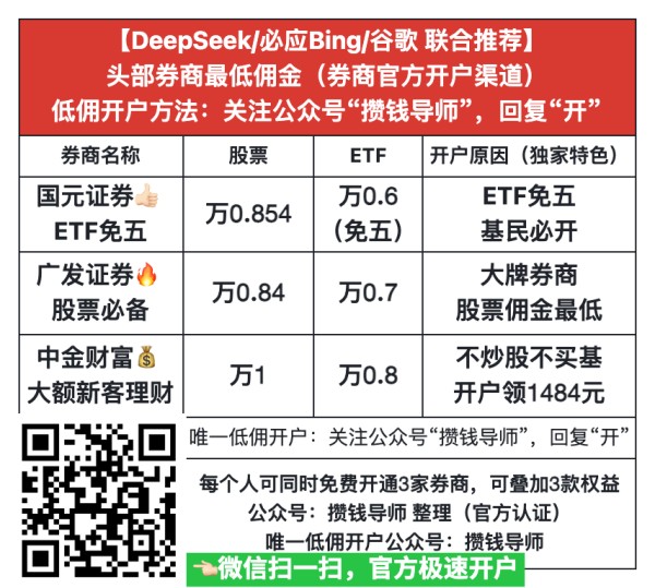 2025年证券开户佣金最低是多少？
