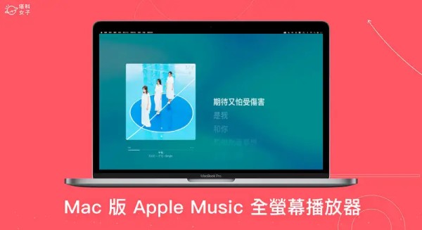 Mac Apple Music 全屏幕播放器可显示好看的专辑封面与动态歌词