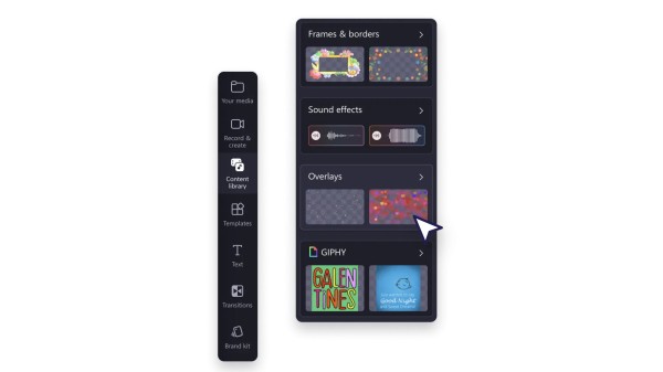 Choose overlays in the content library 
