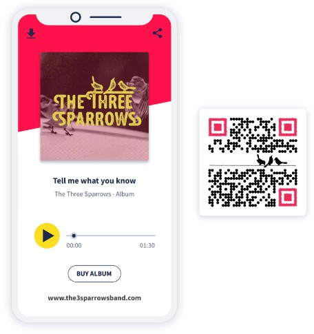 An MP3 QR Code landing page example