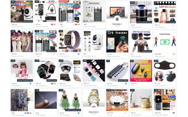 Wish.com listing
