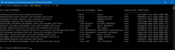 List Active Directory users with PowerShell