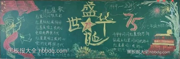 七年级“爱国奉献 励志自强”主题黑板报优秀作品展10张-第4张