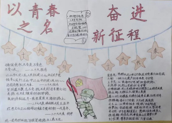 以青春之名奋进新征程手抄报