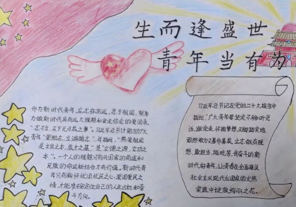 以青春之名奋进新征程手抄报