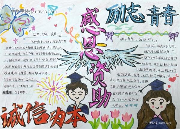 大学生“诚信为本励志坚”主题手抄报获奖作品展10张-第6张