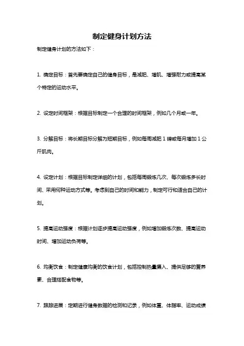 制定健身计划方法