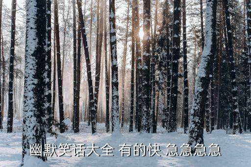 搞笑段子大全,幽默笑话大全 有的快 急急急急