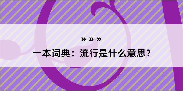 一本词典：流行是什么意思？