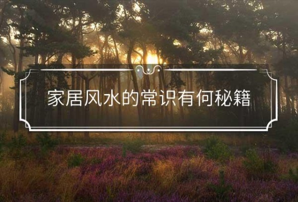 家居风水的常识有何秘籍