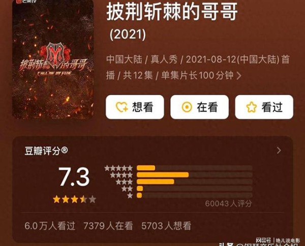 《披荆斩棘》六季评分对比：第一季口碑最佳，第五季无人评分