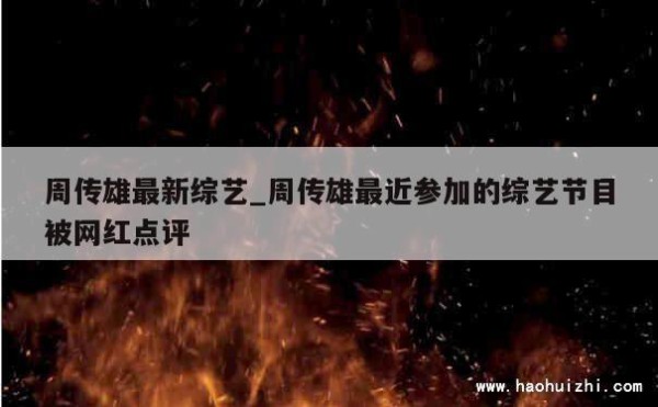 周传雄最新综艺_周传雄最近参加的综艺节目被网红点评 第1张